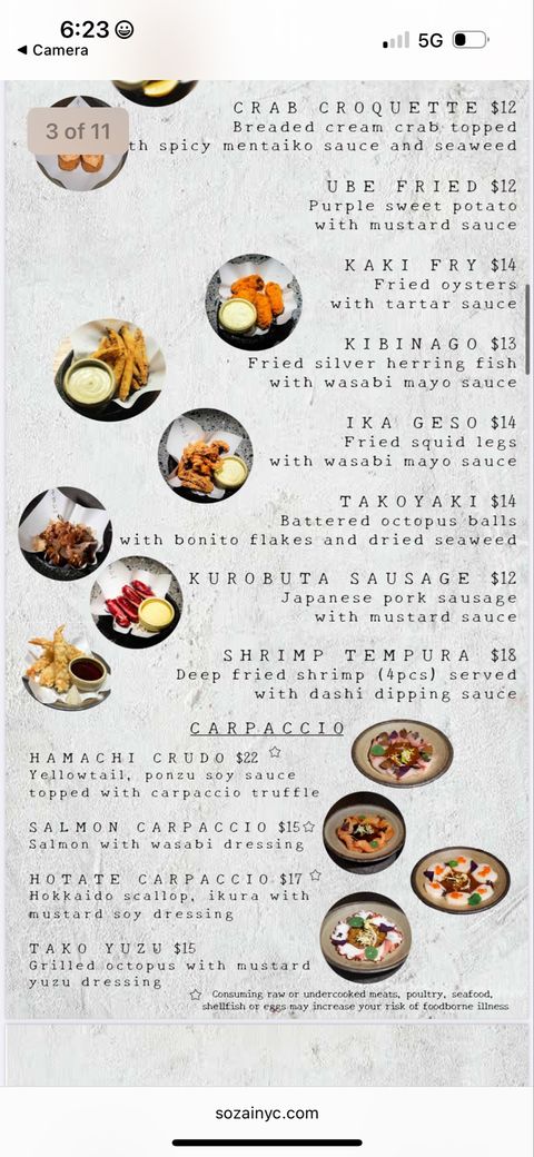 Sozai Japanese Restaurant (Izakaya Ramen) - 19 W 45th St, New York
